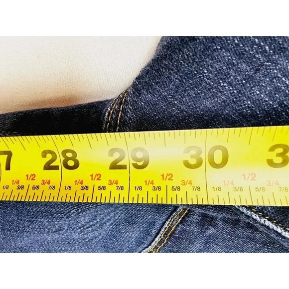 Frame Size 28X29 Women's Le Skinny De Jeanne Blue Denim Embroidered Logo Jeans - Picture 7 of 13